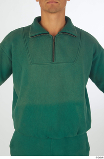 Nathaniel dressed green jogging hoodie sports upper body 0001.jpg